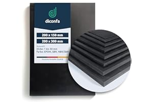 ‎DICONFA diconfa DIN-A4 / A5 Gummimatte - Material: SBR, EPDM, NBR/SBR - Dicke: 1mm bis 30mm - Anzahl: 1 bis 10 - Auswahl: SBR, 200x150x4mm, 1 Stück - selbst bearbeiten - Unterlage Dichtung Schutzmatte