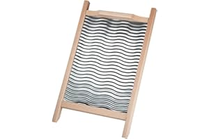 ‎GRAVIDUS Gravidus Traditionelles Waschbrett - Ideal für effektive Handwäsche und als rustikales Dekorationselement in Ihrem Eigenheim - Maße: 55 x 32.5 x 4.5 cm aus Buchenholz & Metall