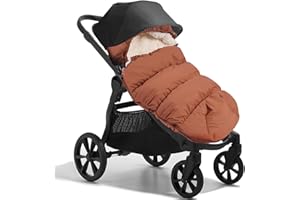 goldmiky Sacos de Abrigo para Carritos, Saco Invierno Silla Paseo Universal, Acos de Silla de Bebe con Forro Polar Térmico, con Cremallera, Desmontable, Doble Apertura Unisex (marrón)