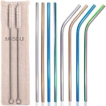 Lot De 4 Pailles Réutilisables En Acier Inoxydable De 30,5 Cm De Long Et 0,8 Cm De Large Avec Brosse De Nettoyage Pour Gobelets Hauts De 1,2 L Et 1,8 L