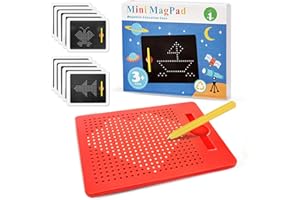 AMFUN Magnetische Zeichentafel, Kinder Magnetisches Stahlkugel Zeichentafel, Magische Magnetspiel, Magnet Spiel mit Kugeln und magnetischem Stift, für Kinder Ab 3 Jahre (Rot)