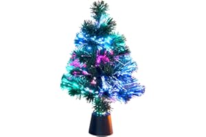 ‎LUNARTEC Lunartec Fiberglas Weihnachtsbaum: Deko-Tannenbaum, dreifarbige LED-Beleuchtung, Batteriebetrieb, 45 cm (Glasfaser Weihnachtsbaum, Weihnachtsbaum LED, Weihnachtsbaumbeleuchtung kabellos)
