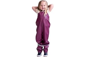 BMS® Regenhose für Kinder mit Latz, ideale Matschhose und Buddelhose, 100% wasserdicht, besonders hautfreundlich und weich Softskin, Oeko-Tex, strapazierfähig, langlebig für Mädchen, Jungen