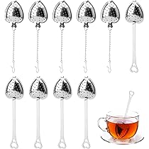 Infusori Per Tè In Acciaio Inox - 10 Pezzi - A Forma Di Cuore - Per Teiere E Tazze - Foto 3