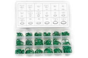 Yulakes - Kit di 270 anelli in gomma verde con 18 misure popolari per guarnizioni isolanti, guarnizioni di rondella per aria condizionata, riparazione auto e veicoli