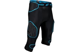 Champro Bull Rush 7-Pad Girdle Adult L Black, Optic Blue