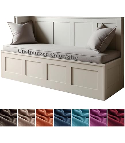 Coussin De Banc Amovible 110x30x5cm - Toile Et Mousse Mémoire | Antidérapant | Pour Jardin, Intérieur, Balançoires