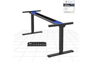 FLEXISPOT E1 Pro Escritorio Elevable Eléctrico con 2 Motores Carga de 100KG, Escritorio Ajustable en Altura de Acero 70-119CM, con 4 Funciones de Memoria Escritorio de pie, Negro
