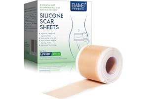 Feuilles de cicatrice en silicone (1,6"x130"-3,3M), bandes de ruban adhésif en silicone de qualité médicale pour incisions chirurgicales, césarienne, chéloïde, acné