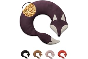 LESCHI Wheat Bag Microwavable - 100% Organic Cotton and Organic Wheat - Fox Purple - Microwave Pillow, Unscented - Snug Grain Pillow Ideal for Tension in Back, Neck and Shoulders
