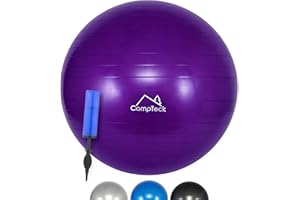 CampTeck Unisex Exercise Swiss Ball 65cm with Hand Pump for Fitness, Gym, Yoga, Pilates