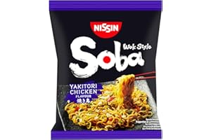 NISSIN Soba Bag - Saveur Yakitori Chicken -1 carton de 9 sachets de 110g
