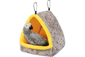 MEWTOGO Large Winter Warm Bird Nest House, Comfortable Bird Bed for Cage with Mat, Hanging Hammock Shed Hideaway Hut for Macaws African Grey Amazon Parrots
