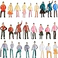 Gejoy 100 Pieces 1:75 Scale Model Trains Architectural Plastic Figurines - Tiny People Sitting and Standing for Miniature Scenes