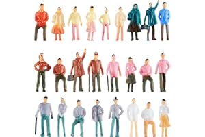 Gejoy 100 Stücke Figuren Modell für Züge und Architektur - Plastik Menschen Sitzend und Stehend für Miniatur Szenen, Maßstab 1:75
