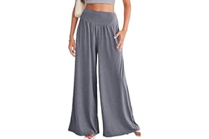 SEAUR Miękkie luźne spodnie dla kobiet szerokie nogawki joga spodnie taneczne zwiewne spodnie na co dzień wysoka talia elastyczny pas