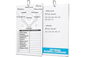 Murray Sporting Goods Lavagna bianca cancellabile a secco per allenatori | Lavagna bianca su entrambi i lati (baseball)
