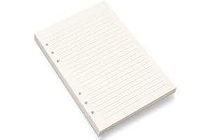 BIDPONDS A5 Liniertes Nachfüllpapier, 6-Fach Gelocht für Planer, Ordner, Tagebücher - 8 mm Liniertes Loseblattpapier, 80 Blatt