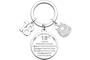 AMZQ Birthday Keyring Birthday Gifts for Women Men Boys Girls Inspirational Keychain Gifts for Family (18th)