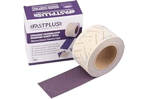 FASTPLUS Abrasive Sheet Roll, Purple Ceramic Automotive Sandpaper Roll,Clean Sanding Sheet Roll Multi-Hole, 70 mm x 12 m Sandpaper Roll for Wood Sanding, Auto Sanding, Body Repair, 600 Grit