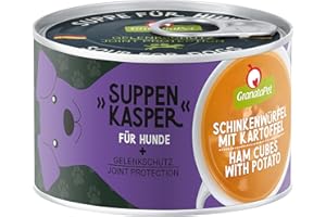 GranataPet Zupenkasper kostka szynki z ziemniakami, zupa dla szczęśliwych psów, przekąska z małżem zielonowargowym i minerałami, karma dla psów bez zbóż, do odpowiedniego odżywiania, 140 g