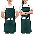 Utopia Kitchen Adjustable Bib Apron with 2 Pockets Waterdrop Resistant Cooking Kitchen Apron for Men, Women with Long Ties