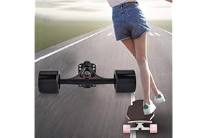 DAUERHAFT Smooth Riding Skateboard Truck Longboard Bolts 2 Piezas Ruedas Thunder Trucks, para Patines Longboard, para monopatín, para Big Brother Cruiser(Black Shaft Black Wheel)