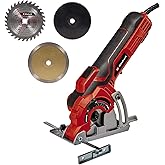 Einhell Mini Circular Saw TC-CS 89 (600 W, max. tool-free easy adjustment of cutting depth up to 27 mm. 27 mm, shaft locking