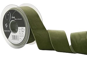 Berisfords Velvet Ribbon, Moss, 102 x 36 x 102 cm