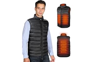 WUEAOA Gilet Riscaldato Uomo, Smanicato Riscaldato Uomo, Gilet Riscaldante uomo con Batteria 10000mAh,3 Livelli Di Temperatura,Ideale Per Lavoro All’Aperto, Escursioni, Pesca, Inverno