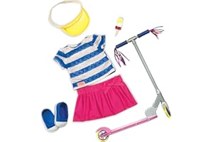 Our Generation - Mignon à scooter - Vêtements pour poupées de 46 cm - Tenue de sport - Accessoire pour scooter - Haut et jupe - 3 ans et +