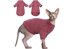 Hjyokuso Vestiti per Gatti Sphynx, Vestito Gatto, Abbigliamento per Gatti, Maglioni per Gatti Morbidi e Traspiranti, Vestiti per Gatti Sphynx Cuccioli, Vestiti per Gatti Maschi Femmine