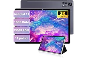 AOCWEI 2024 Android 13 Tablet 11 Pollici 2K 16GB RAM+256GB ROM (TF 512GB) |5G+2.4G WiFi | Bluetooth 5.0 |Octa Core|2.0Ghz |8600mAh|2000 * 1200pixels |5+13MP |Tablet con Custodia