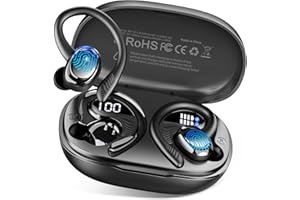 HUPOAF Wireless Earbuds Sport, 2025 Bluetooth 5.4 Headphone, 3D Stereo Deep Bass in Ear Buds, 4 ENC Noise Cancelling Mic Earphone, 50+Hrs USB-C IP-X7 Waterproof Headset Android iOS for Running Gym Workout