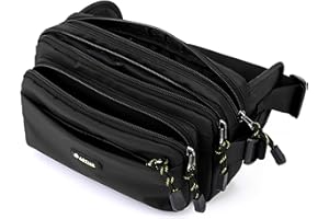 SZUKASTAI Bauchtasche wasserdichte Gürteltasche für Herren Damen Sportlich Hüfttasche mit 6 Reißverschlusstaschen Nylon Fanny Pack für Hundespaziergänge, Outdoor, Laufen, Reise, Wanderung
