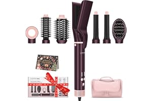 PARWIN PRO BEAUTY AirStyler 7 en 1 MaxAIR 2.0 fer à friser automatique double tension, lisseur, 110,000 RPM sèche-cheveux, peigne volumisant, peigne lissant, Édition de Noël, Jasper Plum