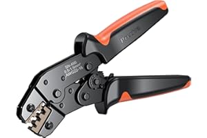 PRECIVA Pince à Sertir pour Connecteur Bêche, 0.5-1.5mm²/22-16 AWG Pince à Sertir électrique, Pinces Personnalisées pour un Sertissage Solide, La Pression est Réglable, Pour Commutateurs, Batteries,etc.