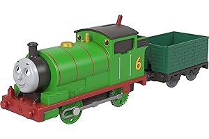 Thomas & Friends Motorized Toy Train, Classic Percy Battery-Powered Engine & Cargo Car, Storytelling Play for Preschoolers, JGF94