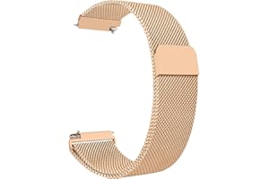 Mugust Correa de Acero Inoxidable con Imán Magnético, Liberación Rápida para Relojes de 18mm, Pulseras de Repuesto para Hombre y Mujer (Oro Rosa)