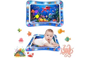 Emafymb Wassermatte Baby, Wasserspielmatte Baby, Wassersensorische Spielmatte, Wassermatte Baby BPA Frei, Aufblasbare Bauchzeit Matte, Wasserspielmatte Spielzeug für Baby ab 3 6 9 Monate (A)