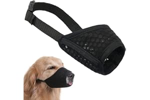 TANDD Dog Muzzle Soft Mesh Muzzle - Adjustable Breathable Dog Muzzle, Dog Mask, Mouth Cover for Anti-Biting Anti-Barking, Allows Panting Drinking (Black, Size L)