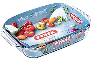 Pyrex Plat à four résistant à la chaleur avec poignées, 31 x 20 cm, 2,1 L