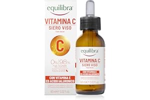 equilibra Viso, Siero Viso Vitamina C con Vitamina E, Acido Ialuronico e Aloe Vera, dona Luminosità e Freschezza, Adatto per Pelli Sensibili, Non Unge, Assorbimento Rapido, 60 ml