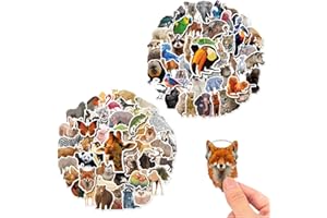 SSRDFU Naklejki dla dzieci – 100 sztuk zwierząt do naklejenia, wodoodporne naklejki ze zwierzętami dla dzieci