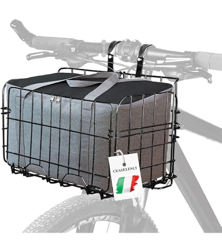 BAYINBROOK Panier Vélo Avant Pliable En Maille Métallique - Amovible, Charge 88 Kg, Avant Ou Arrière