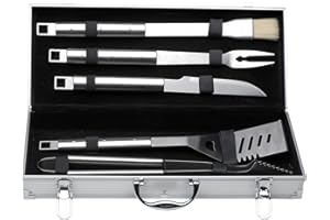 Berghoff 1108180 Barbecue 6 Pezzi Set Valigetta, Metallo, Acciaio Inox