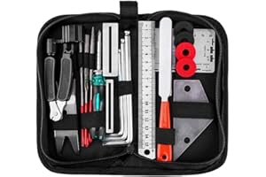 BNINETEENTEAM Kit di strumenti per la manutenzione della riparazione della chitarra Musicisti Kit per la cura della chitarra String Winder Leveling Ruler Chitarra File avvolgitore per corde(chitarra manutenzione)