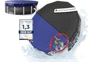 Planenfux Pool Winterabdeckung rund für Ø 488 cm Pools(460-500 cm)|2-in-1 Pool Abdeckung rund aus 200g/m² PE Material|UV-resistente Sommer&Winter Solar Pool Abdeckplane|Ø560cm Poolplane rund, Blau