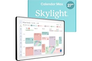 Skylight Calendar Max: 27-Inch Smart Digital Calendar & Chore Chart, Family Organizer with Interactive Touchscreen Display – Wall Mountable in Portrait or Landscape, Charcoal Shadowbox Frame