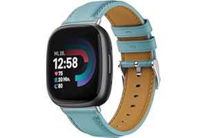 BIRDTOBR Cuir Bracelet pour Fitbit Versa 4/ Versa 3, Classique Premium Cuir Band de Remplacement, Boucle en Métal Réglable Bracelet de Remplacement pour Fitbit Sense 2/ Sense